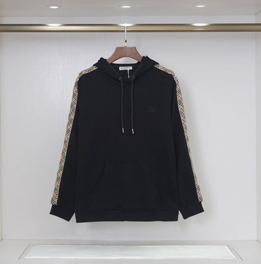 Authentic BURBERRY – Check Trim Cotton Hoodie