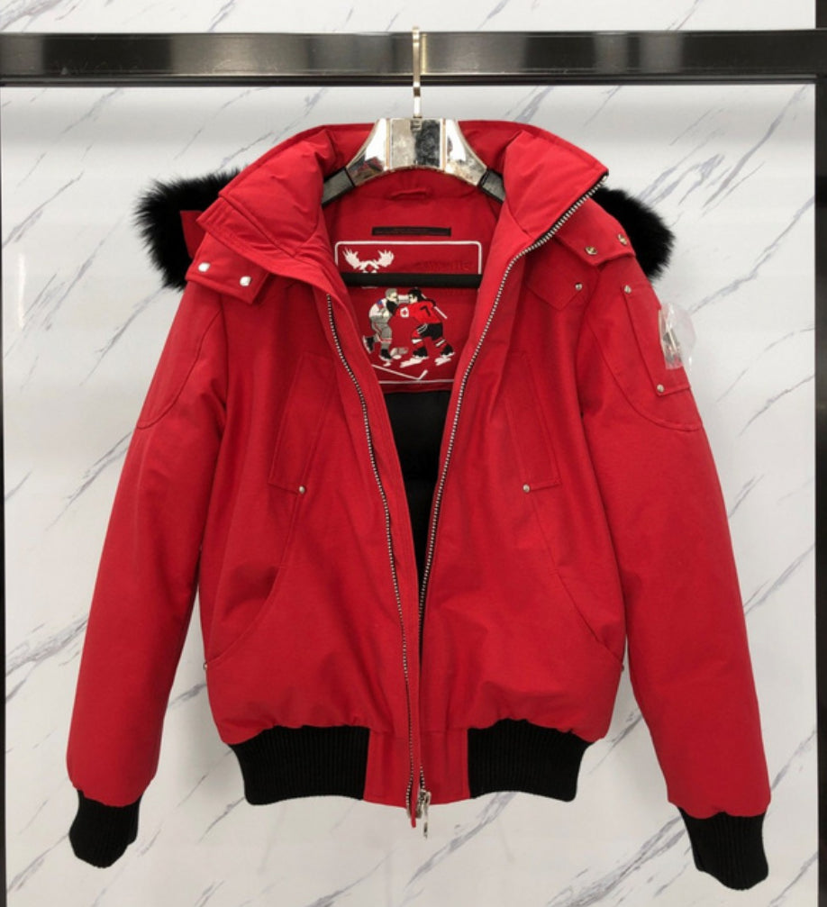 Authentic Moose Knuckles - ORIGINAL BALLISTIC SHEARLING TRIM BOMBER JACKET