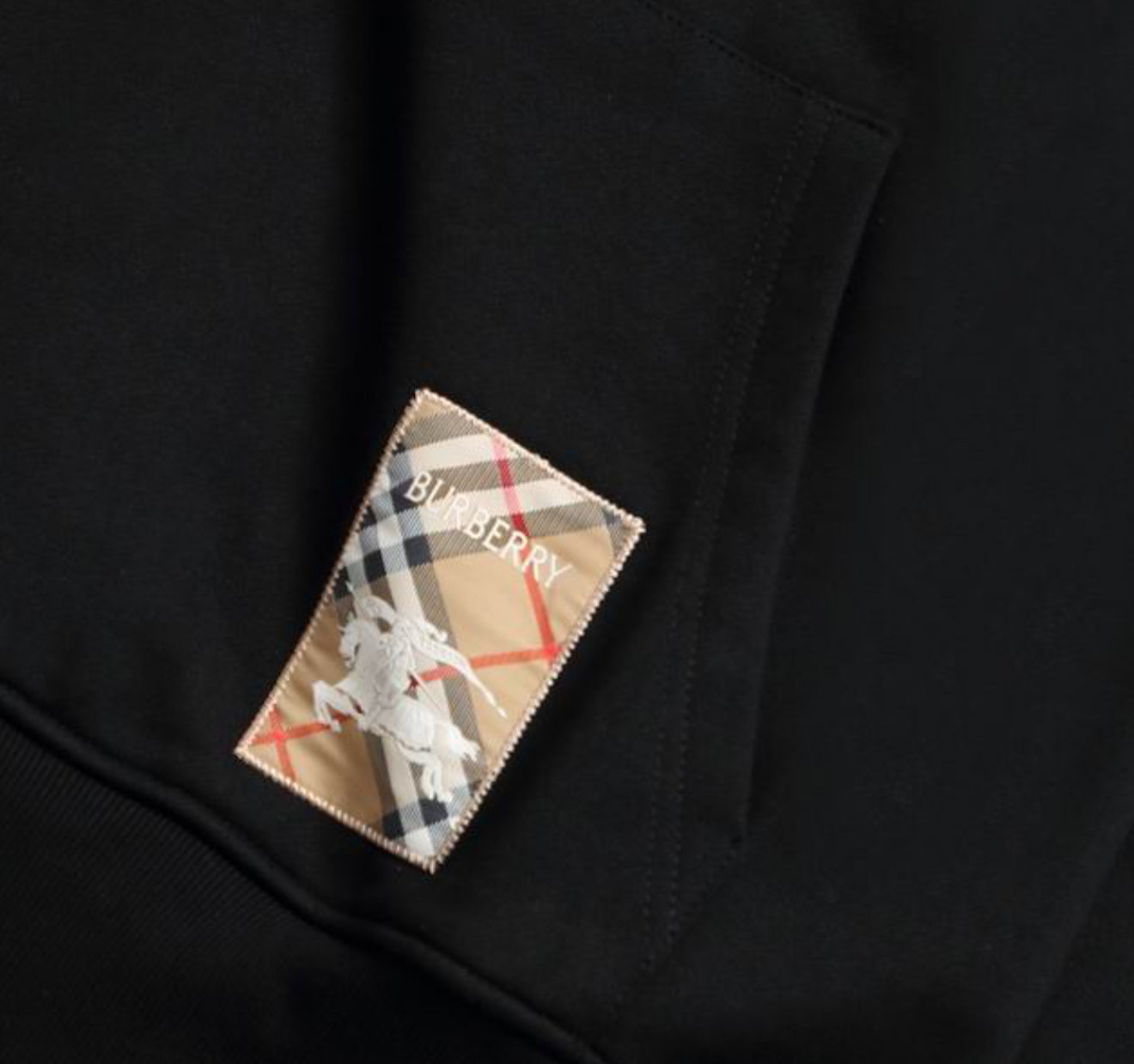 Authentic BURBERRY – Check Label Cotton Hoodie