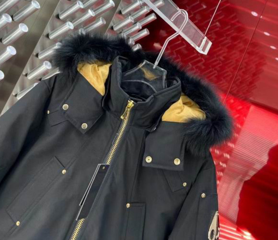 Authentic Moose Knuckles GOLD SERIES ORIGINAL SHEARLING TRIM BALLISTIC BOMBER