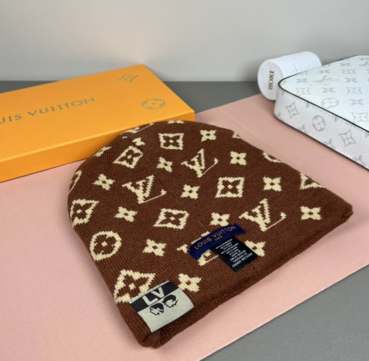 Authentic Louis Vuitton - Fit Monogram Beanie (reversible)