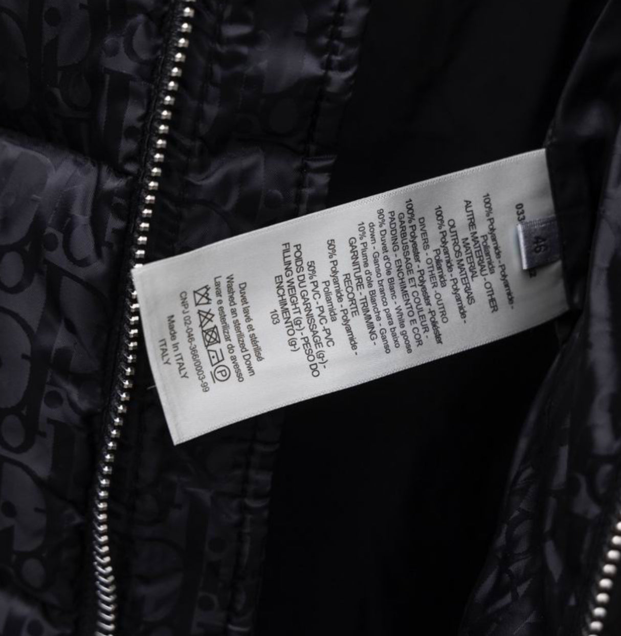 Authentic Dior - Oblique Down Jacket