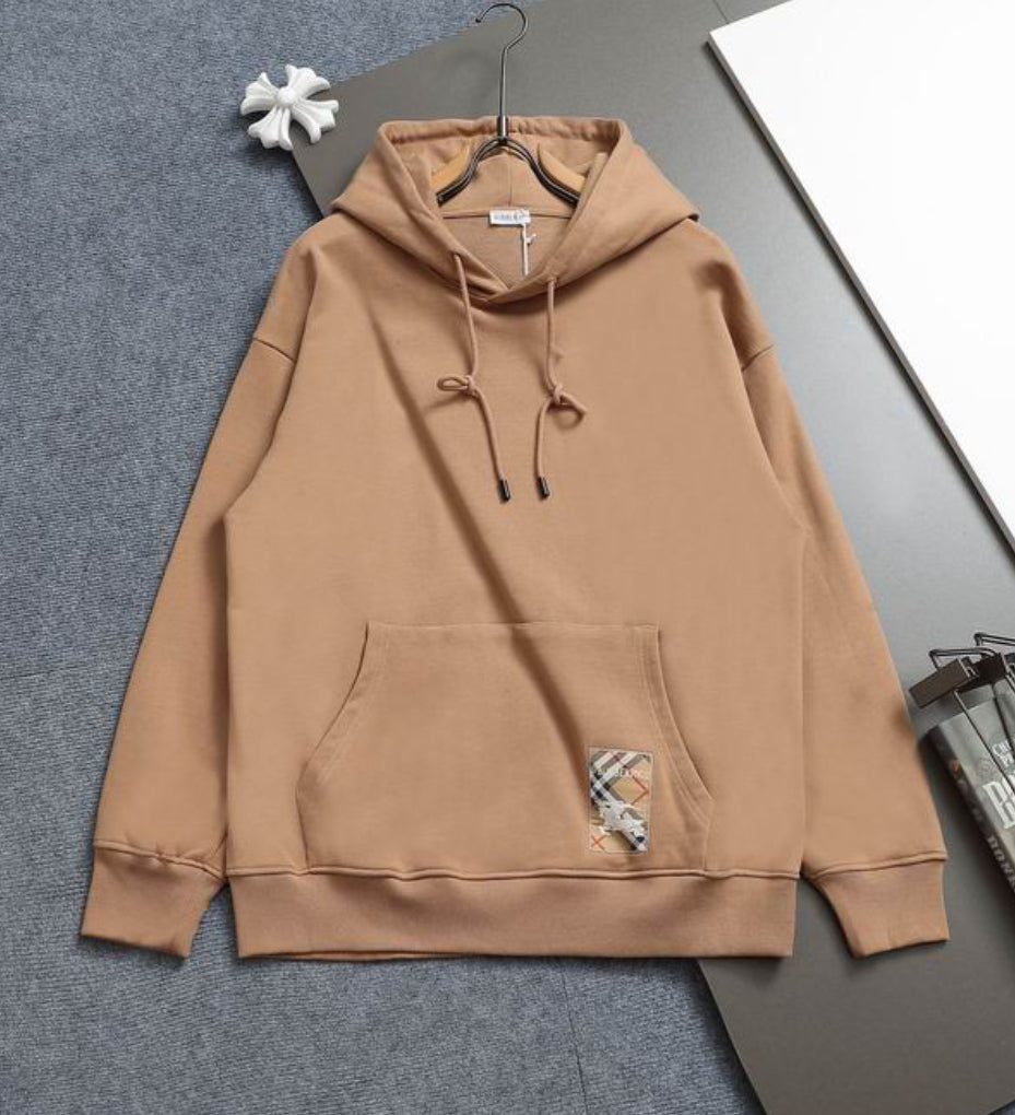 Authentic BURBERRY – Check Label Cotton Hoodie