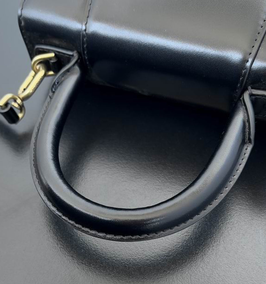 Authentic Balenciaga Hourglass Handbag XS (Shiny Box Calfskin)