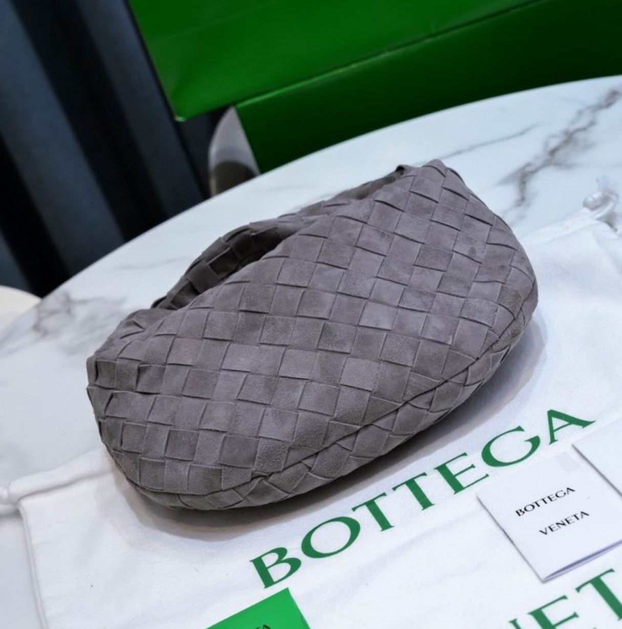 Authentic Bottege Veneta mini Jodie (Intrecciato SUEDE leather)