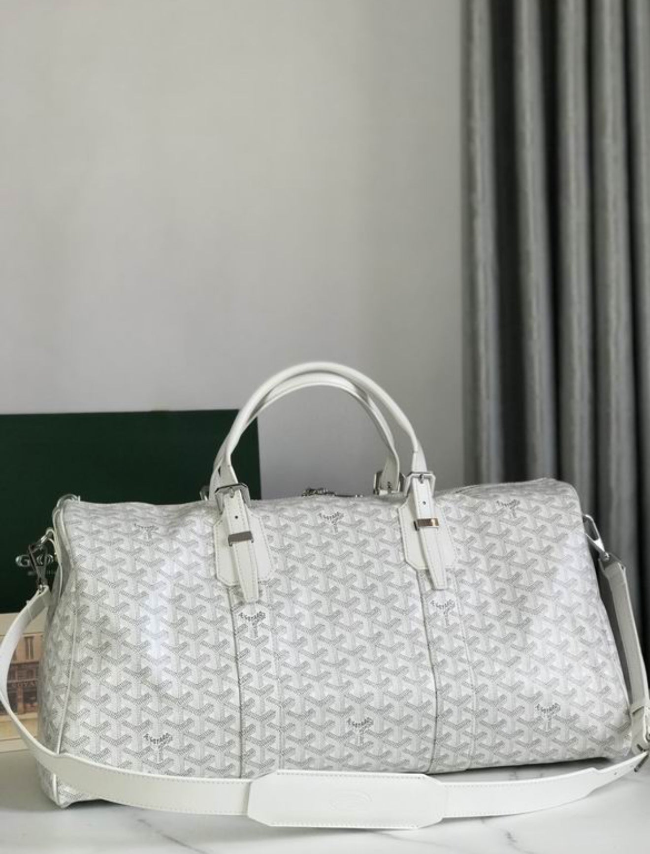 Authentic Goyard Boston 50 bag (White)