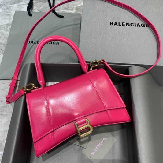 Authentic Balenciaga Hourglass Handbag S (Shiny Box Calfskin)