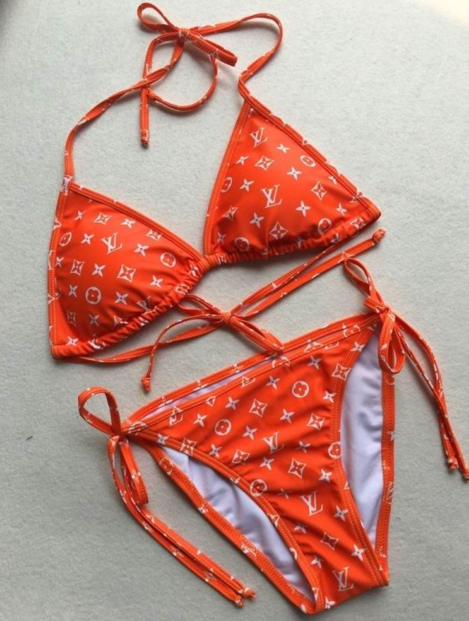 Authentic Louis Vuitton Graphic Monogram Bikini Set