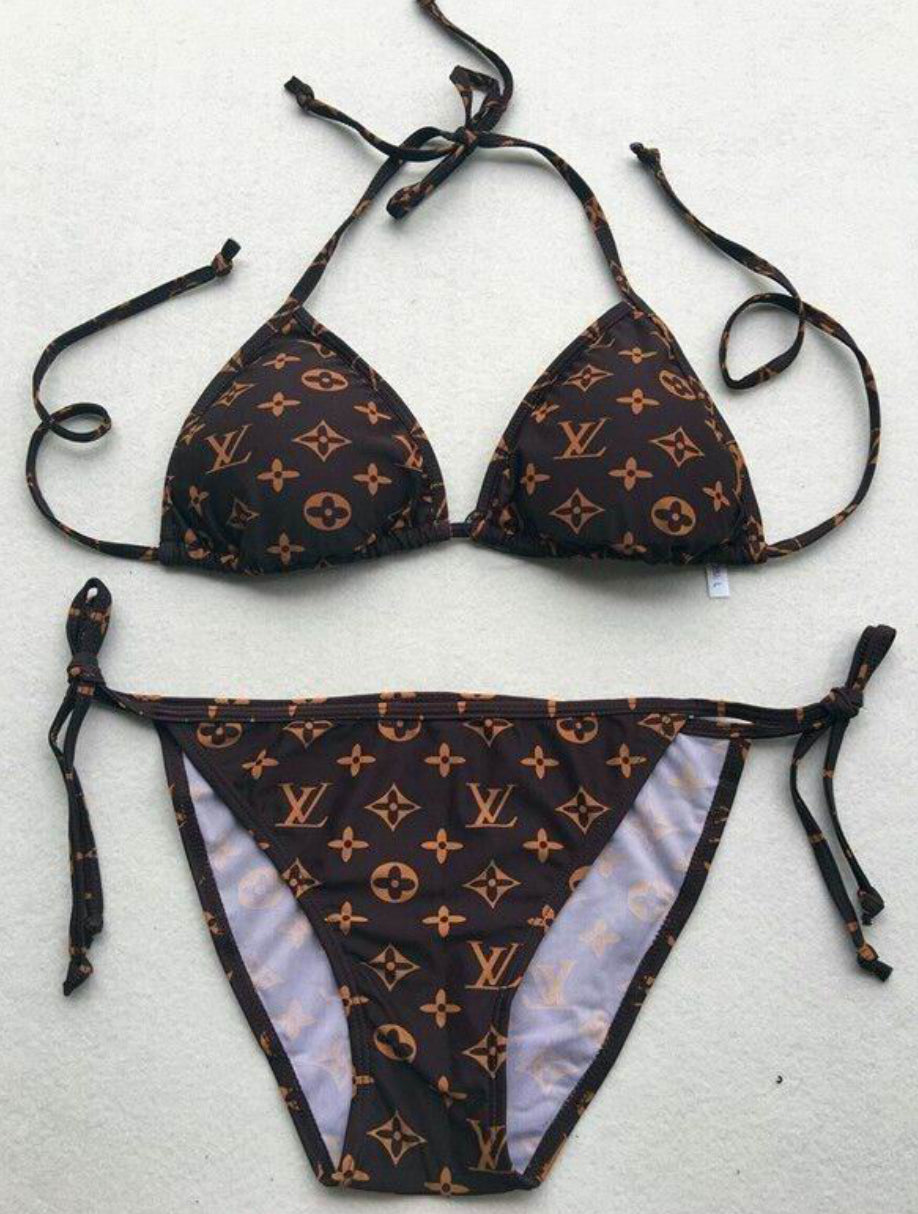 Authentic Louis Vuitton Graphic Monogram Bikini Set