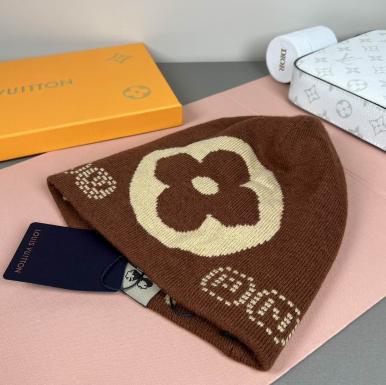 Authentic Louis Vuitton - Fit Monogram Beanie (reversible)