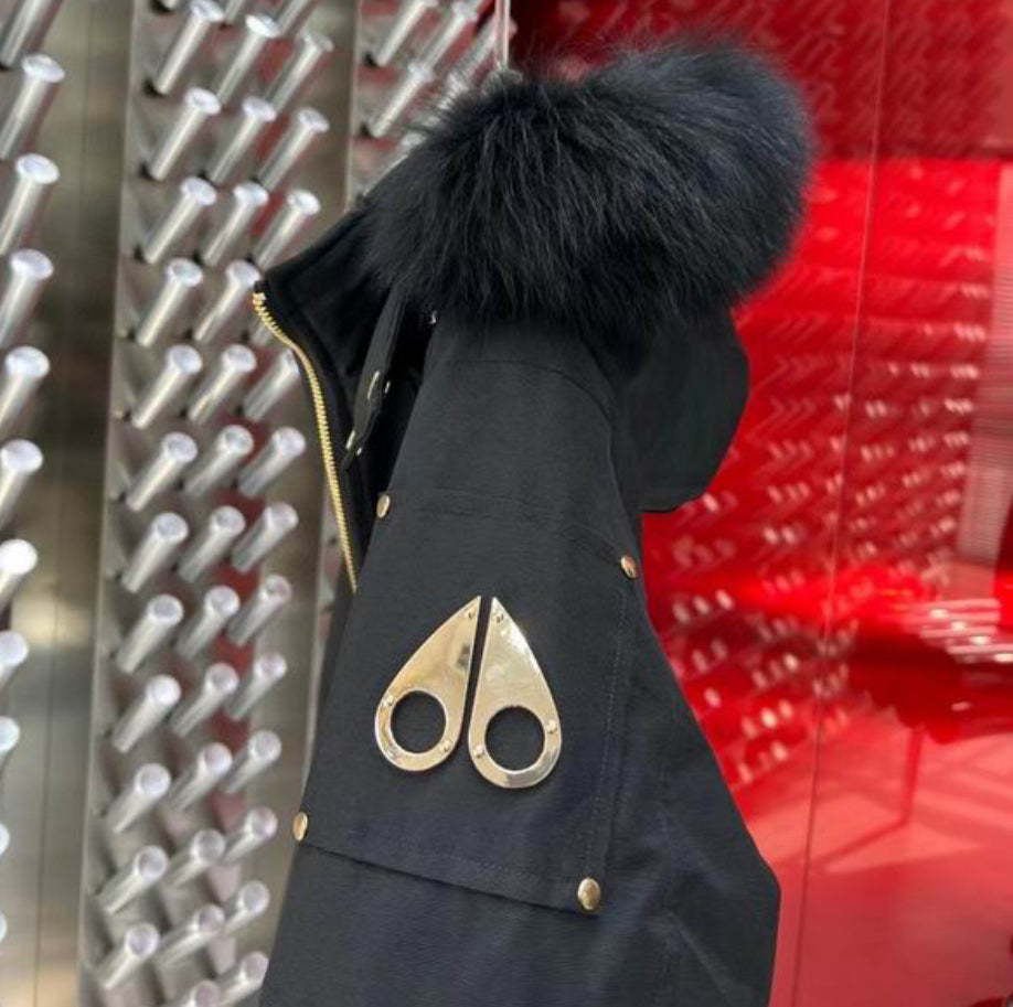 Authentic Moose Knuckles GOLD SERIES ORIGINAL SHEARLING TRIM BALLISTIC BOMBER