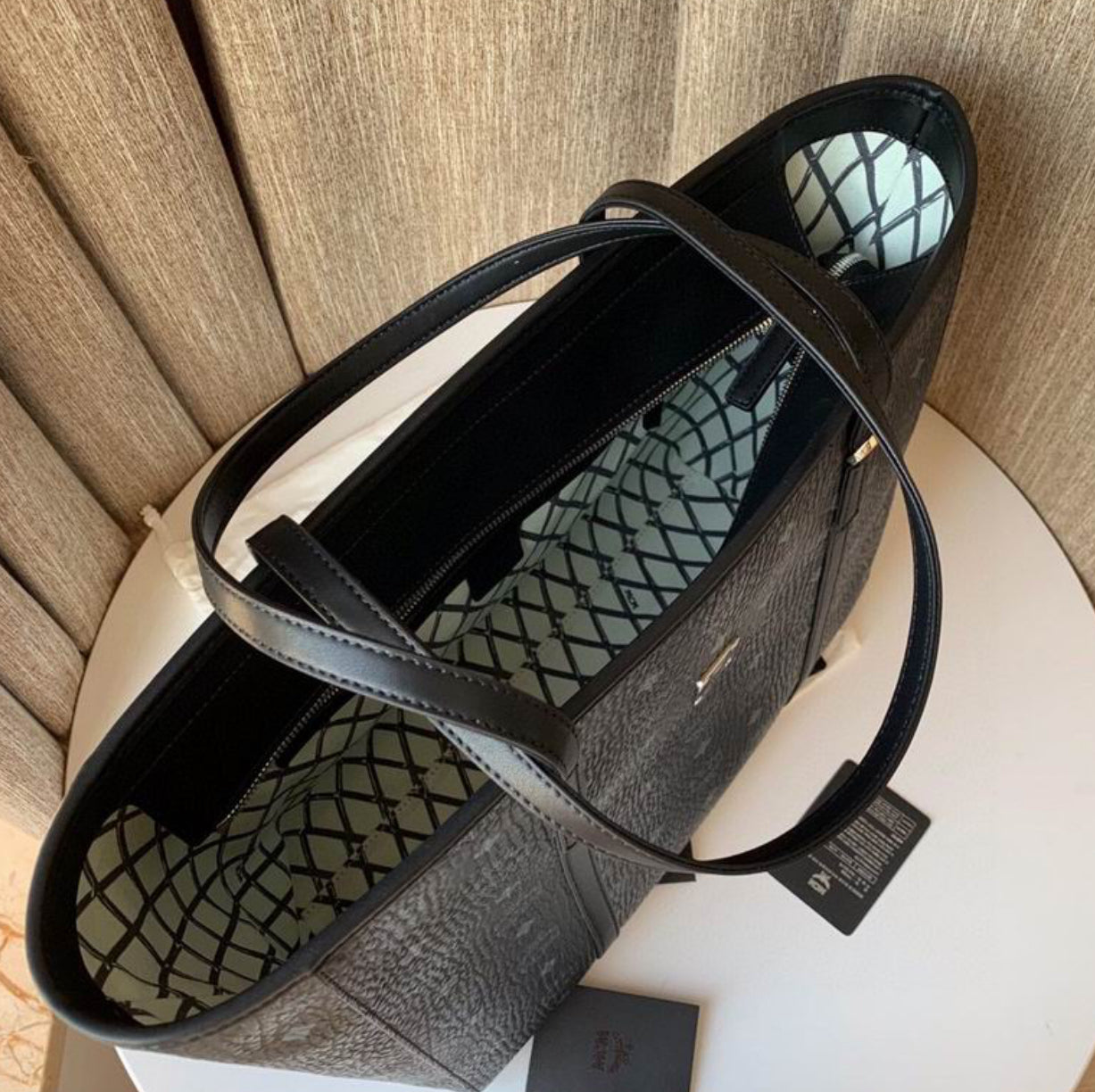 Authentic MCM Toni Top-Zip Shopper in Visetos