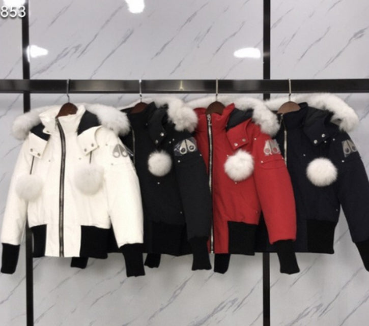 Authentic Moose Knuckles ORIGINAL DEBBIE SHEARLING TRIM BOMBER JACKET