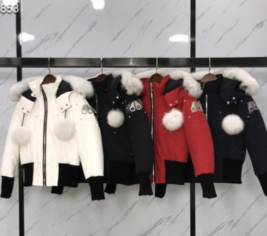 Authentic Moose Knuckles ORIGINAL DEBBIE SHEARLING TRIM BOMBER JACKET