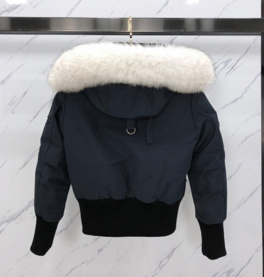 Authentic Moose Knuckles ORIGINAL DEBBIE SHEARLING TRIM BOMBER JACKET