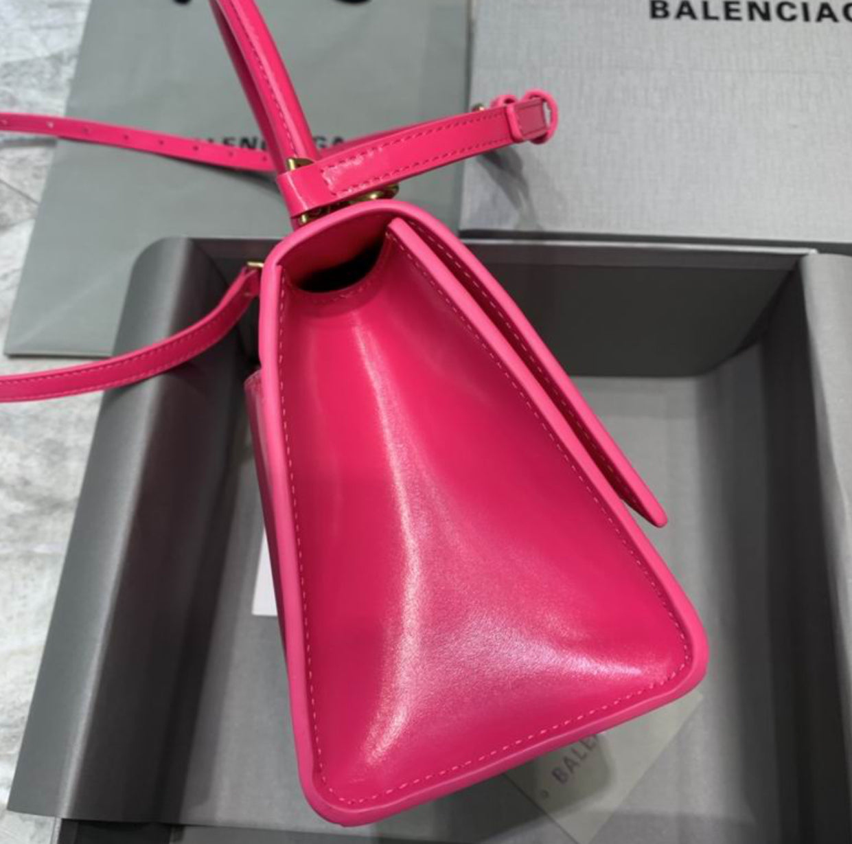 Authentic Balenciaga Hourglass Handbag S (Shiny Box Calfskin)