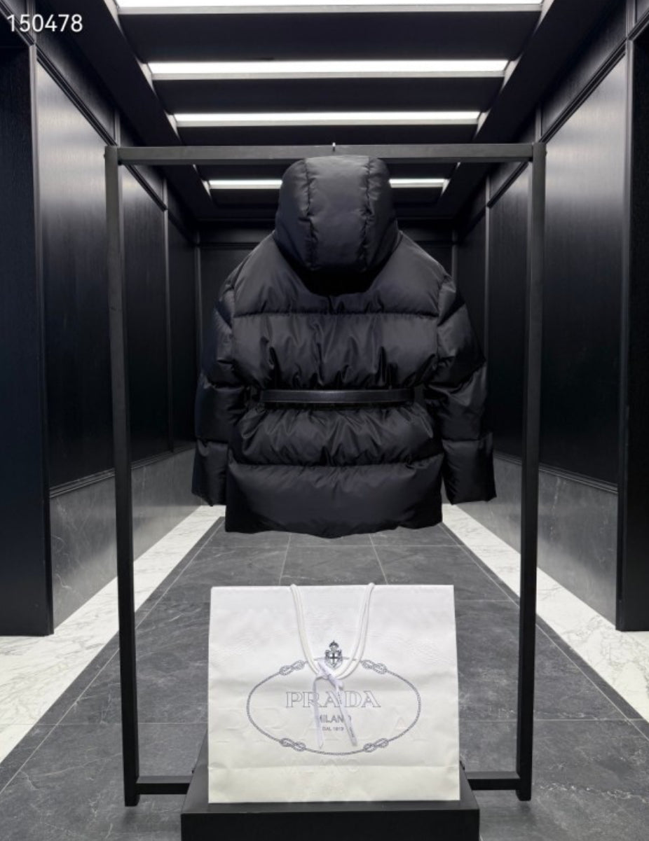 Authentic PRADA Re-Nylon Hooded Down Jacket