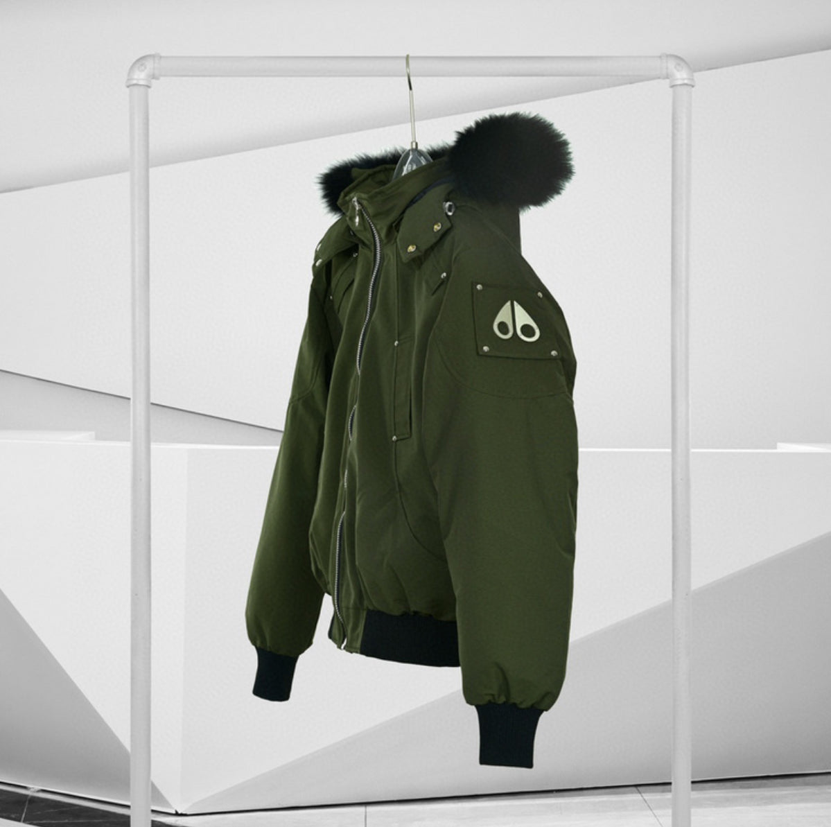 Authentic Moose Knuckles - ORIGINAL BALLISTIC SHEARLING TRIM BOMBER JACKET