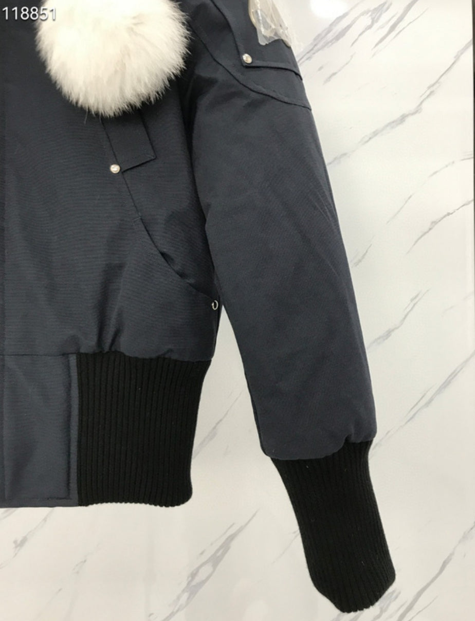 Authentic Moose Knuckles ORIGINAL DEBBIE SHEARLING TRIM BOMBER JACKET