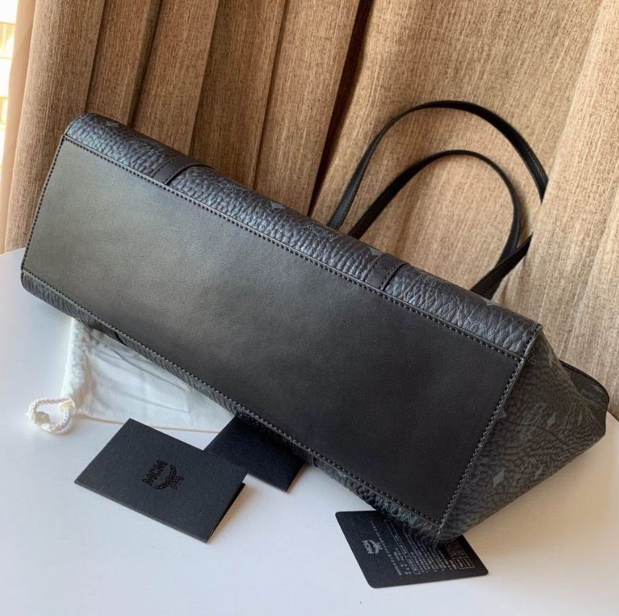 Authentic MCM Toni Top-Zip Shopper in Visetos