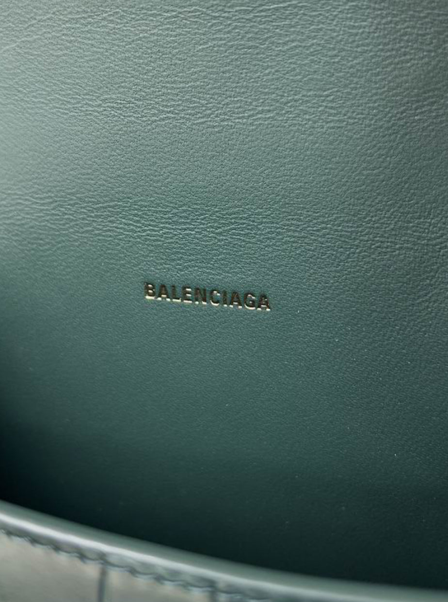 Authentic Balenciaga Hourglass Handbag XS (Crocodile Embossed Calfskin)