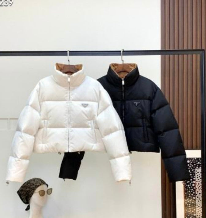 Authentic Prada Cropped Re-Nylon down jacket