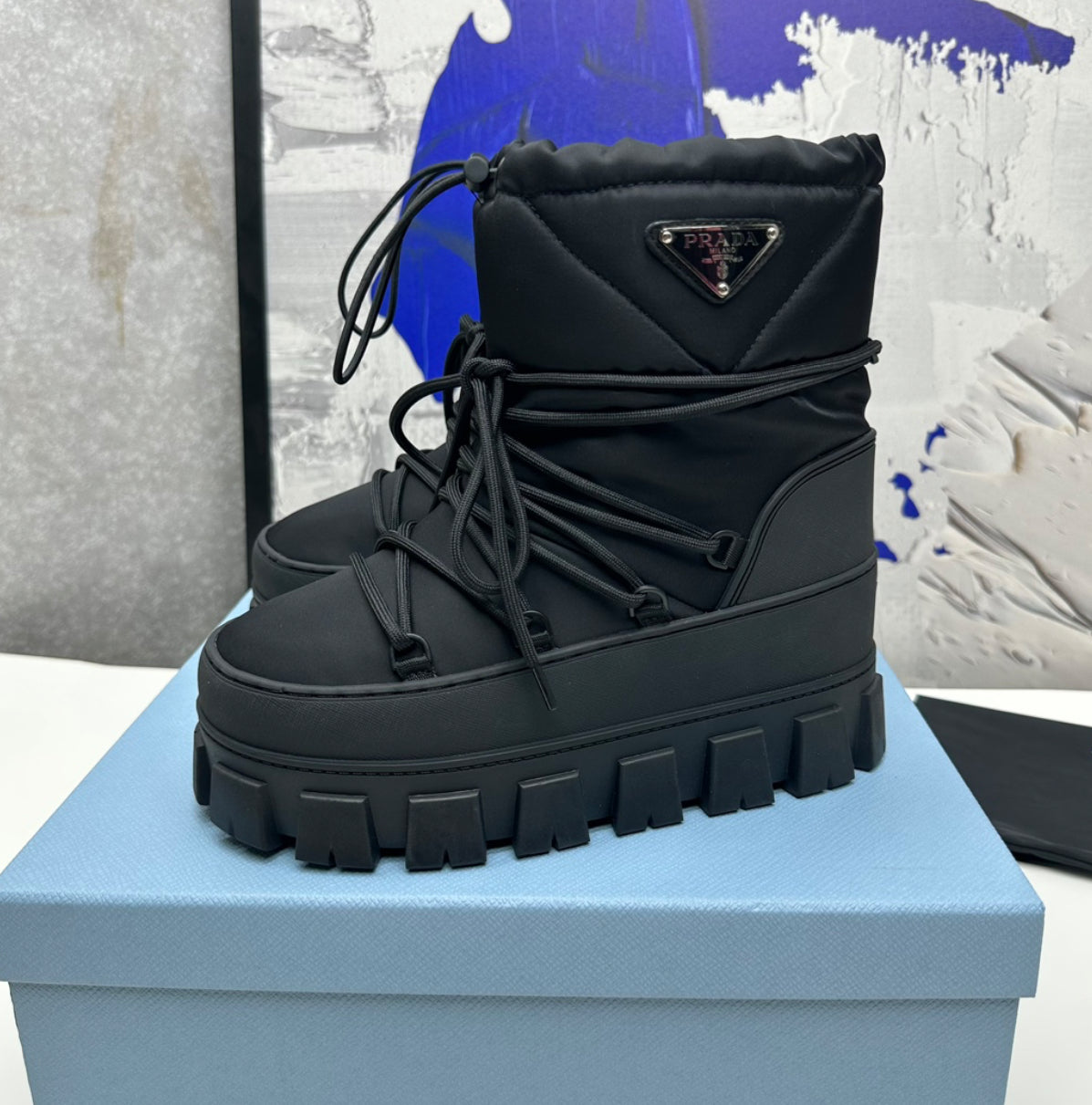 Authentic Prada Re-Nylon gabardine après ski booties