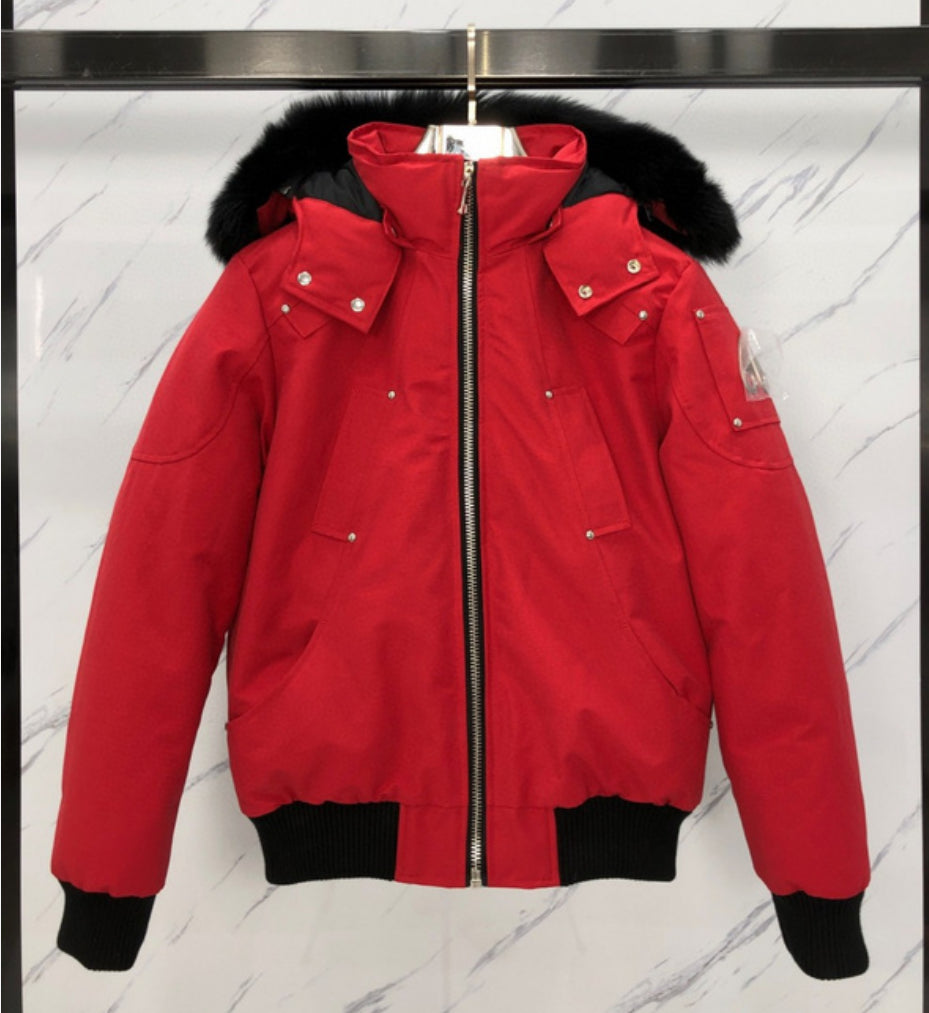 Authentic Moose Knuckles - ORIGINAL BALLISTIC SHEARLING TRIM BOMBER JACKET