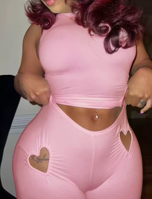 Sexy Hearted  Leggings Set