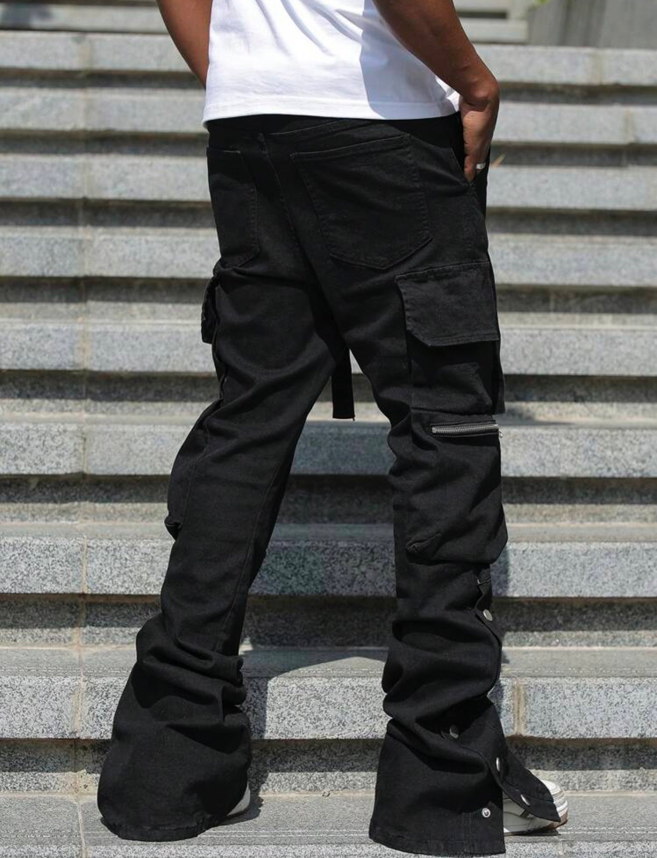 Blackout Cargo Flare Pants