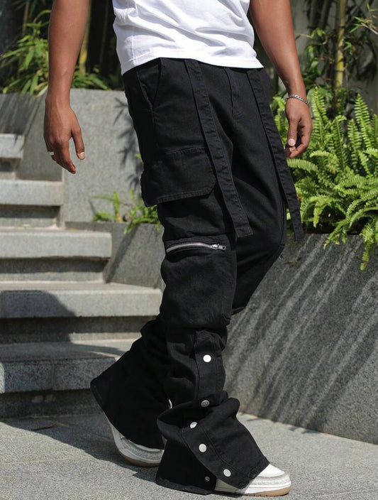 Blackout Cargo Flare Pants