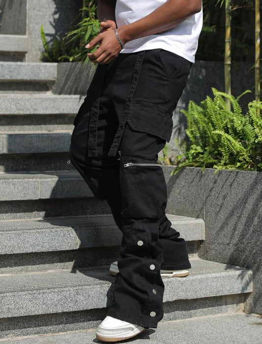 Blackout Cargo Flare Pants