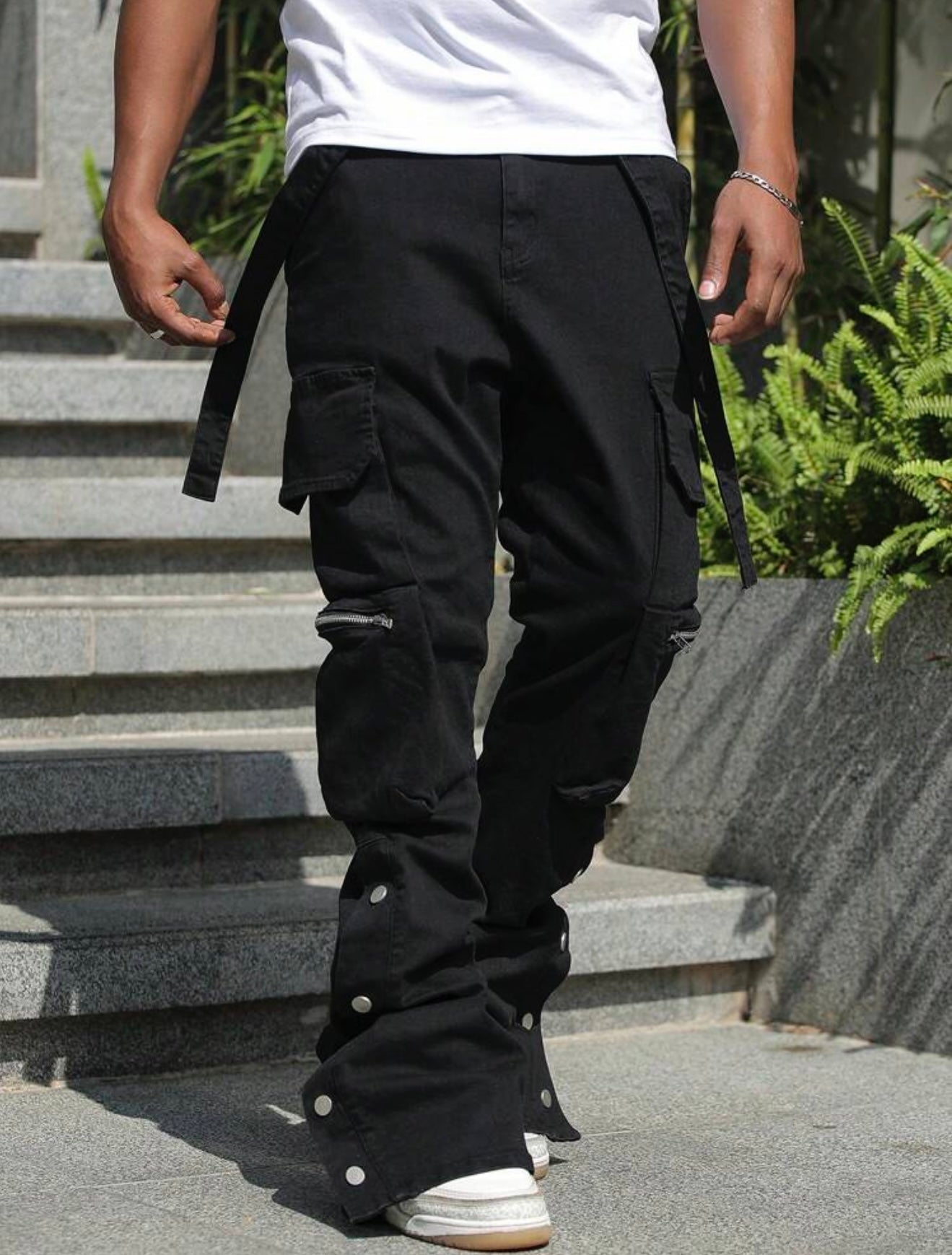 Blackout Cargo Flare Pants
