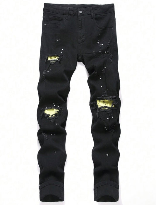 Patched Ripped Jeans