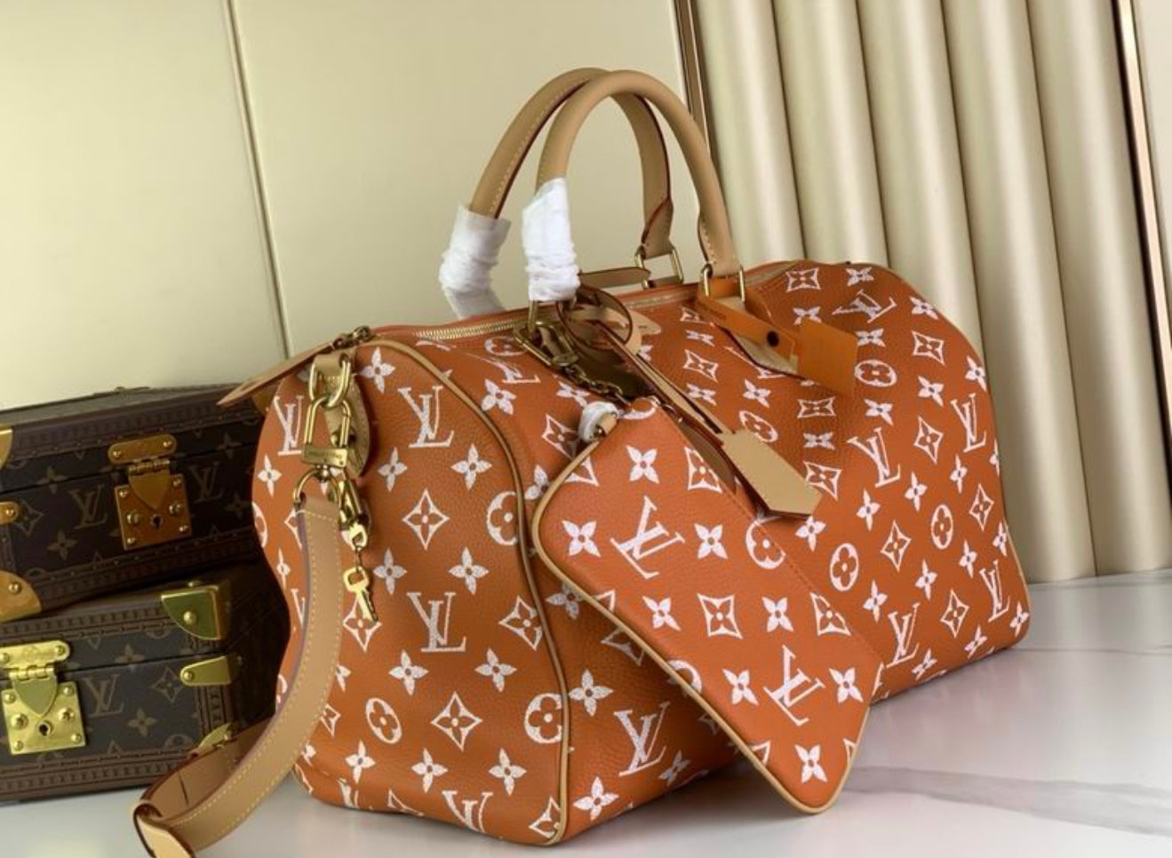 Authentic Louis Vuitton Speedy P9 Bandoulière 40 (Summer Peach)