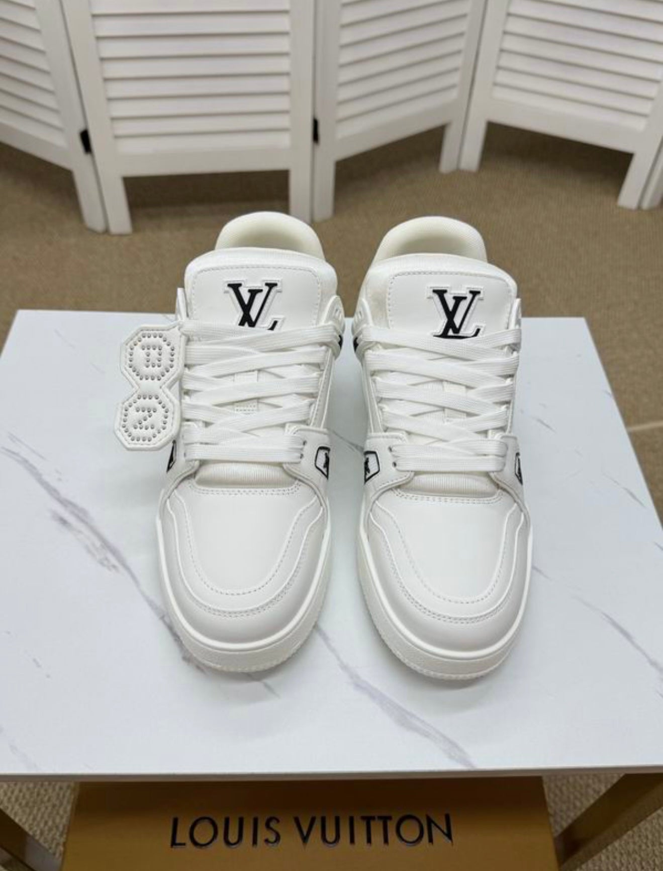 Authentic Louis Vuitton LV Trainer Sneaker (White)