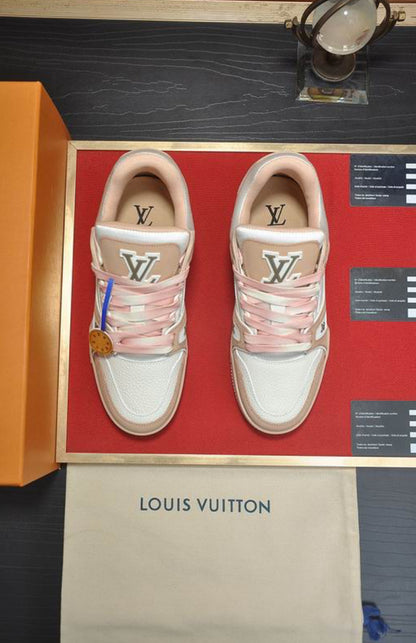 Authentic Louis Vuitton LV Trainer Sneaker (Pink)