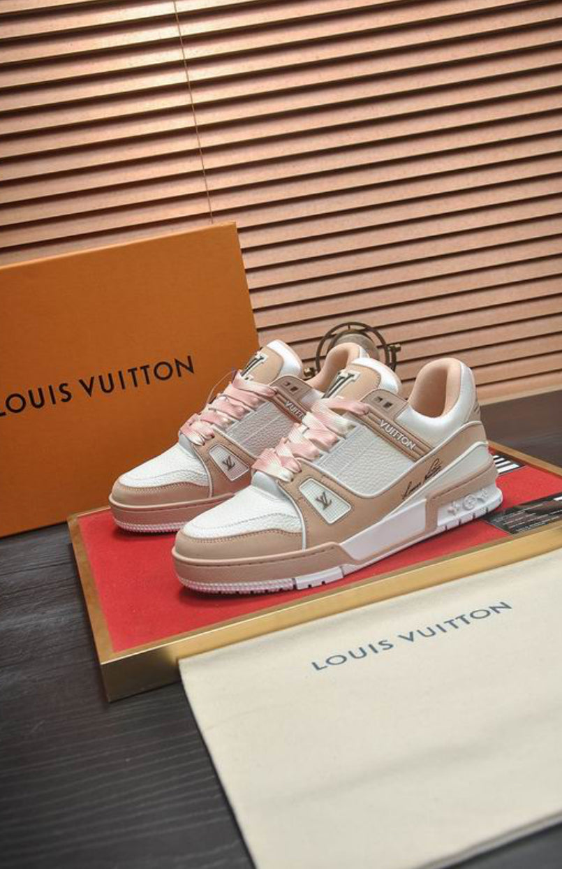 Authentic Louis Vuitton LV Trainer Sneaker (Pink)