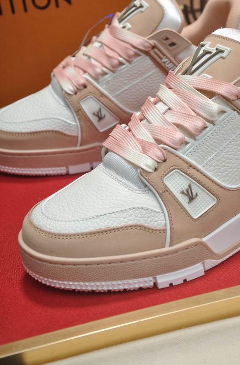 Authentic Louis Vuitton LV Trainer Sneaker (Pink)