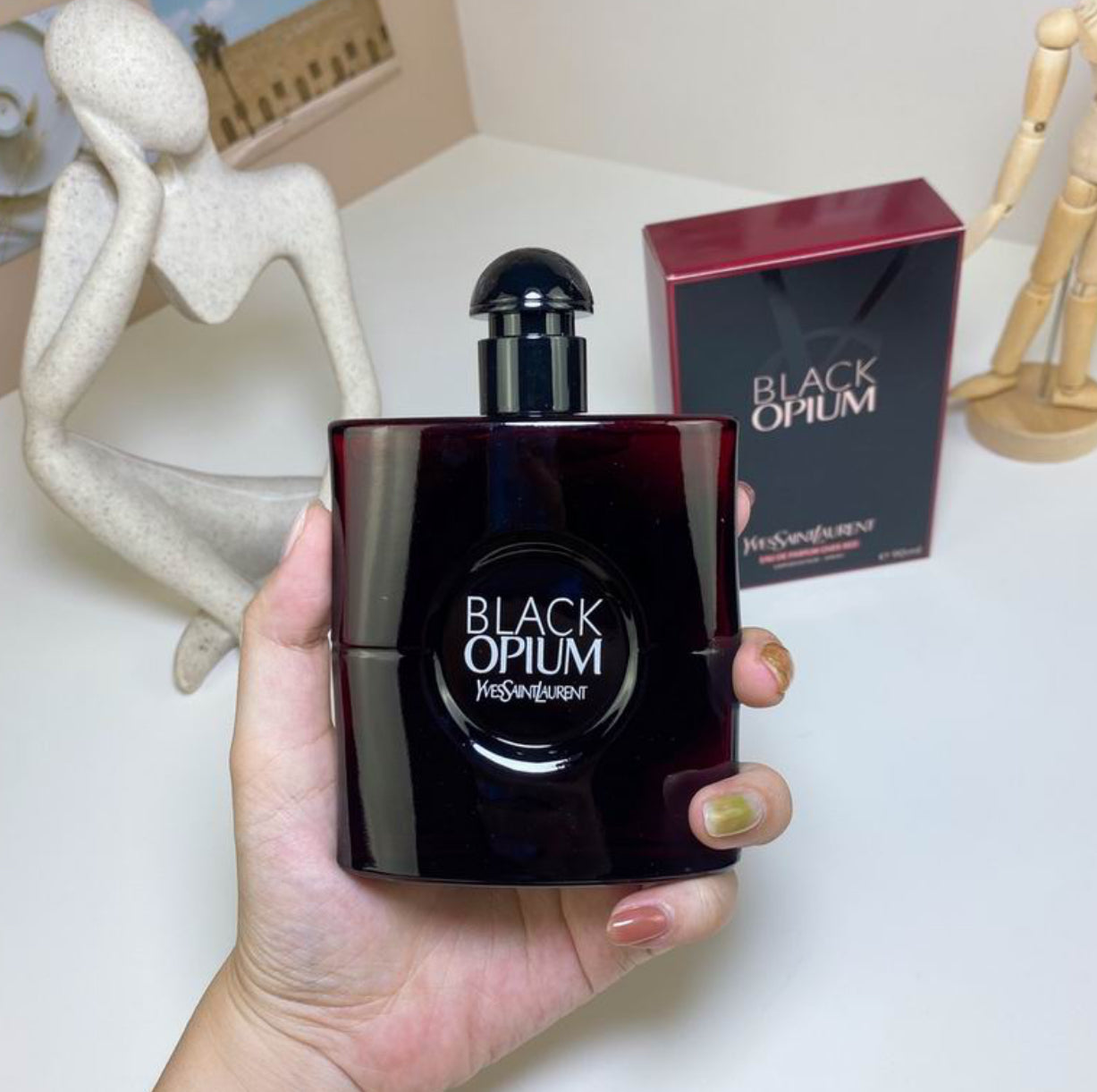 Authentic BLACK OPIUM EAU DE PARFUM OVER RED