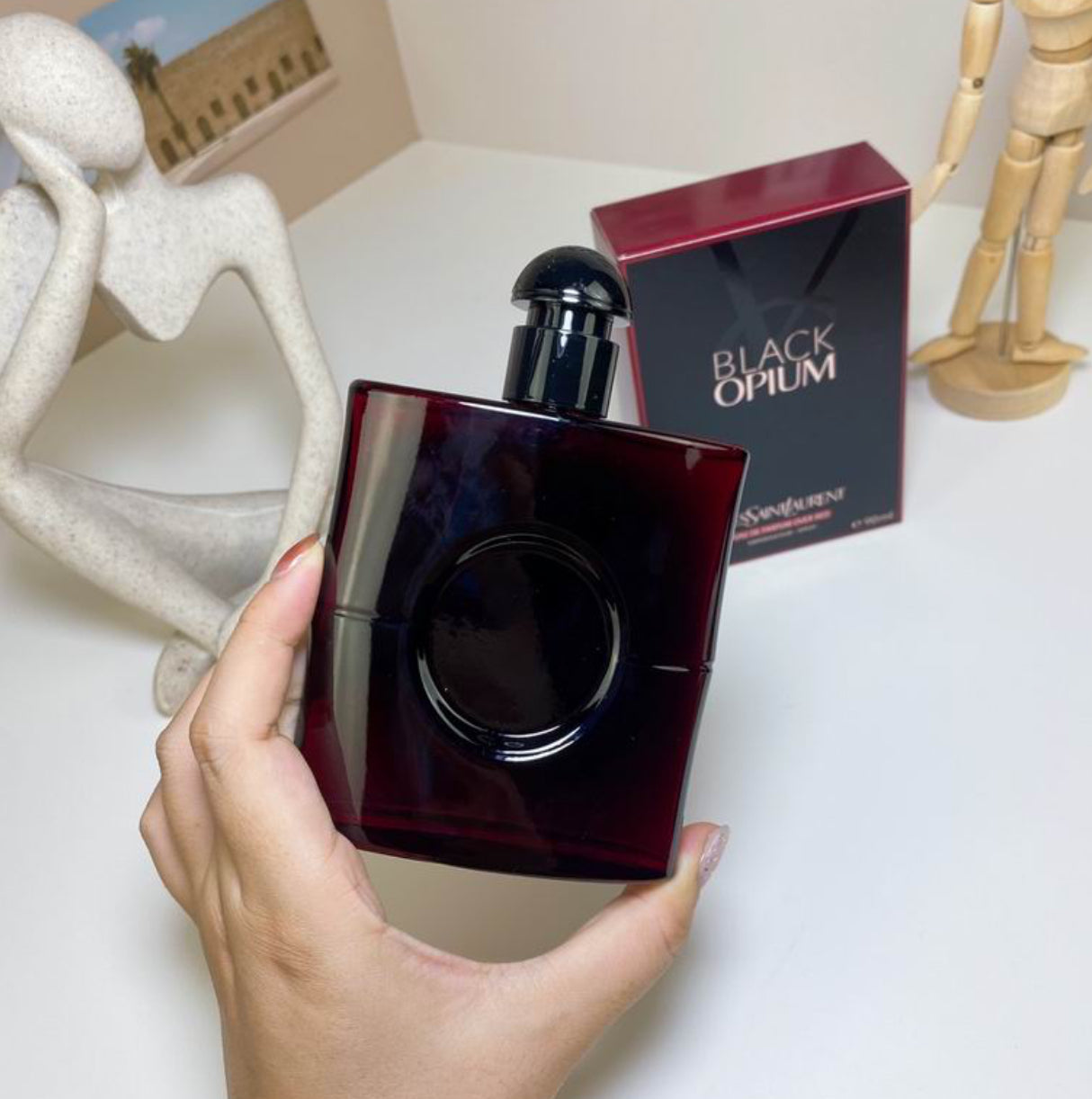 Authentic BLACK OPIUM EAU DE PARFUM OVER RED
