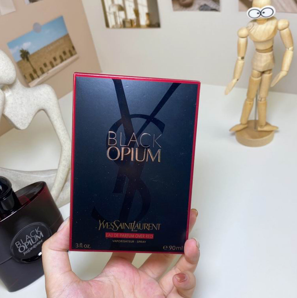 Authentic BLACK OPIUM EAU DE PARFUM OVER RED