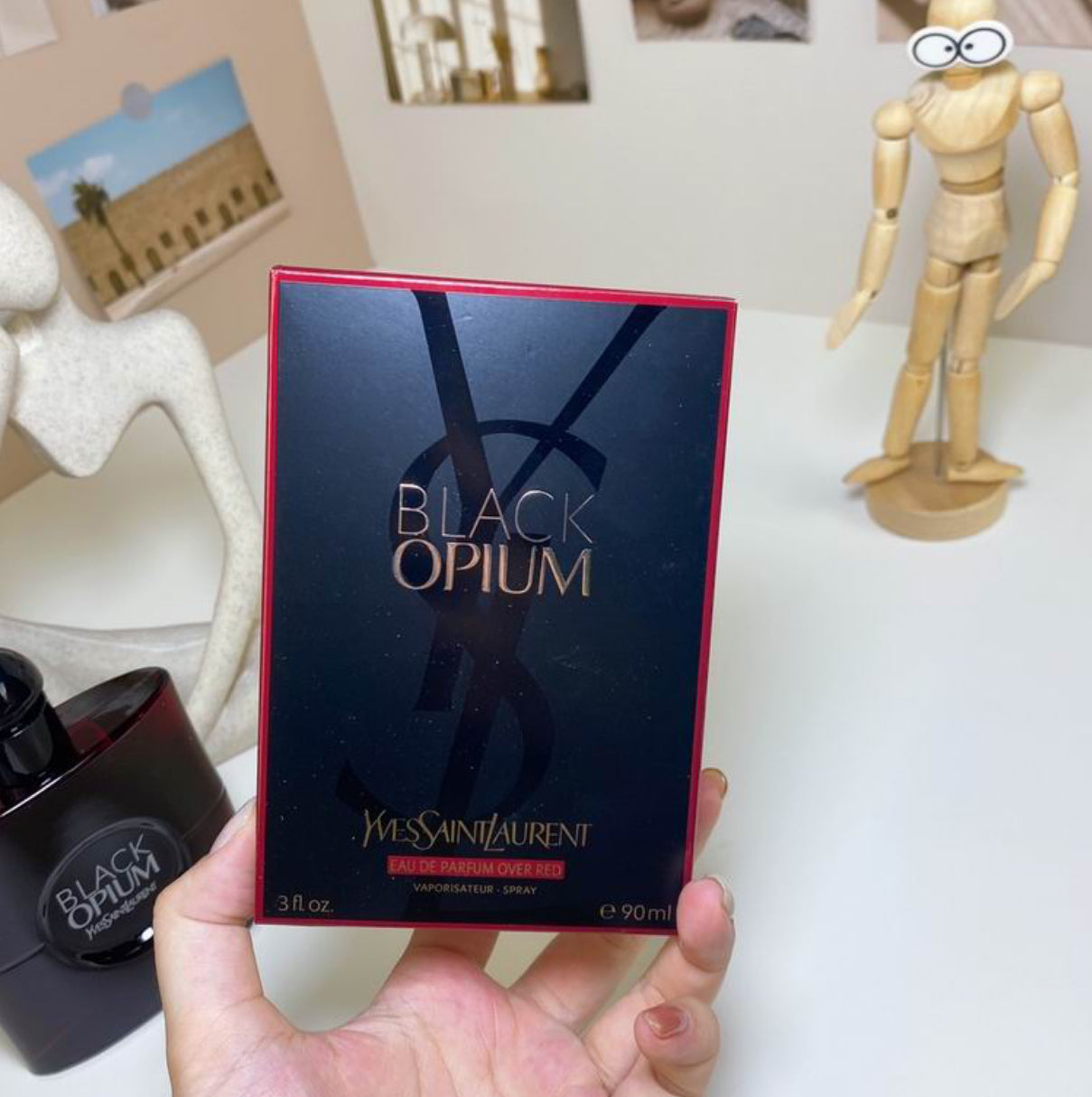 Authentic BLACK OPIUM EAU DE PARFUM OVER RED