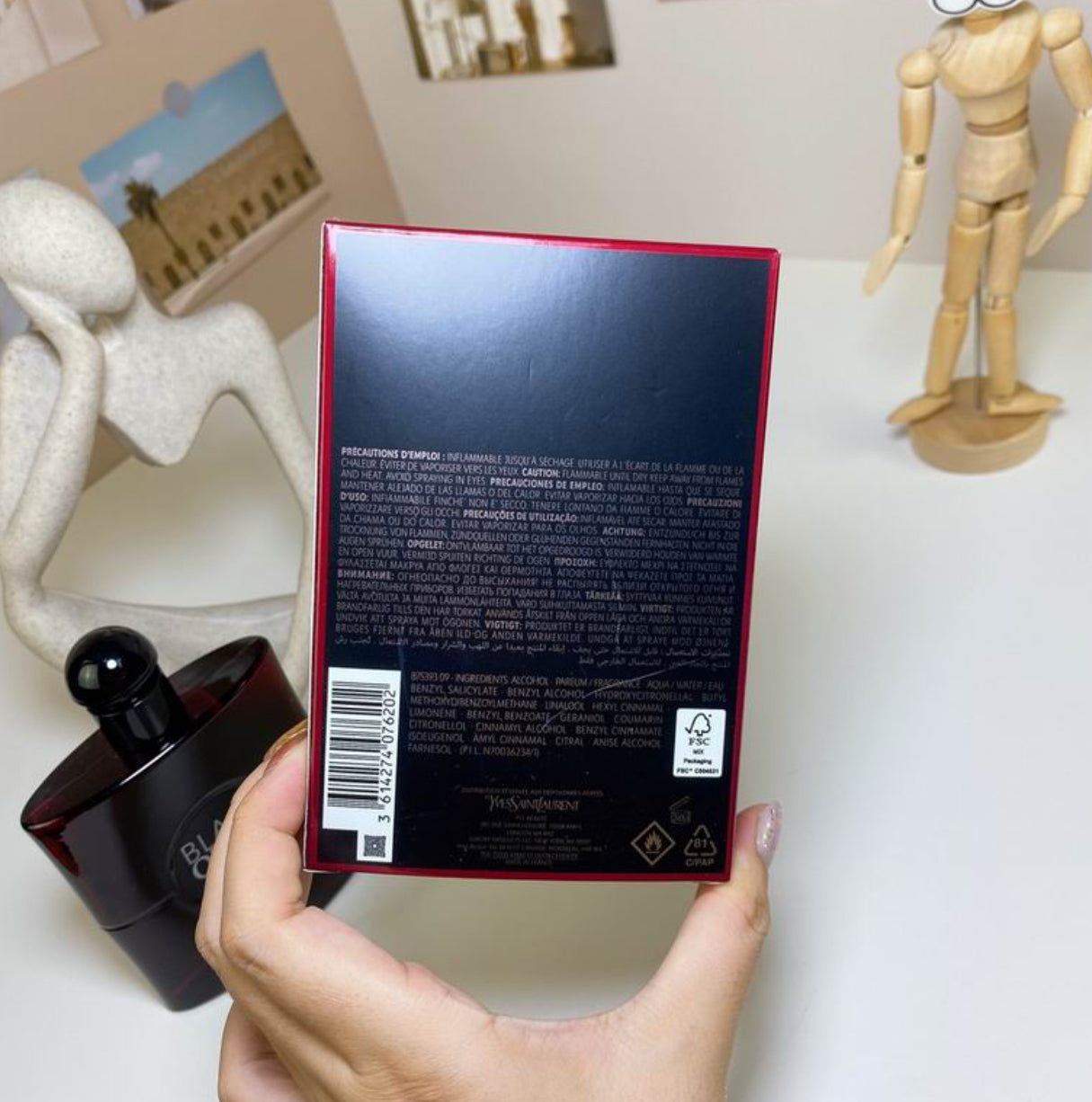 Authentic BLACK OPIUM EAU DE PARFUM OVER RED