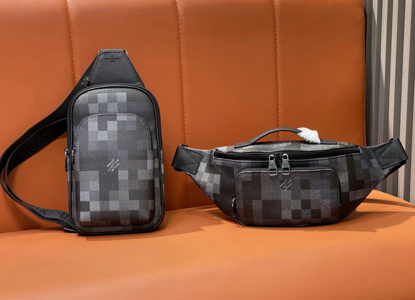 Authentic LOUIS VUITTON Damoflage Black Avenue Sling Bag