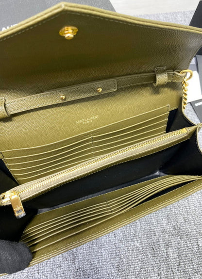 Authentic Yves Saint Laurent CASSANDRE CHAIN WALLET IN LAMBSKIN
