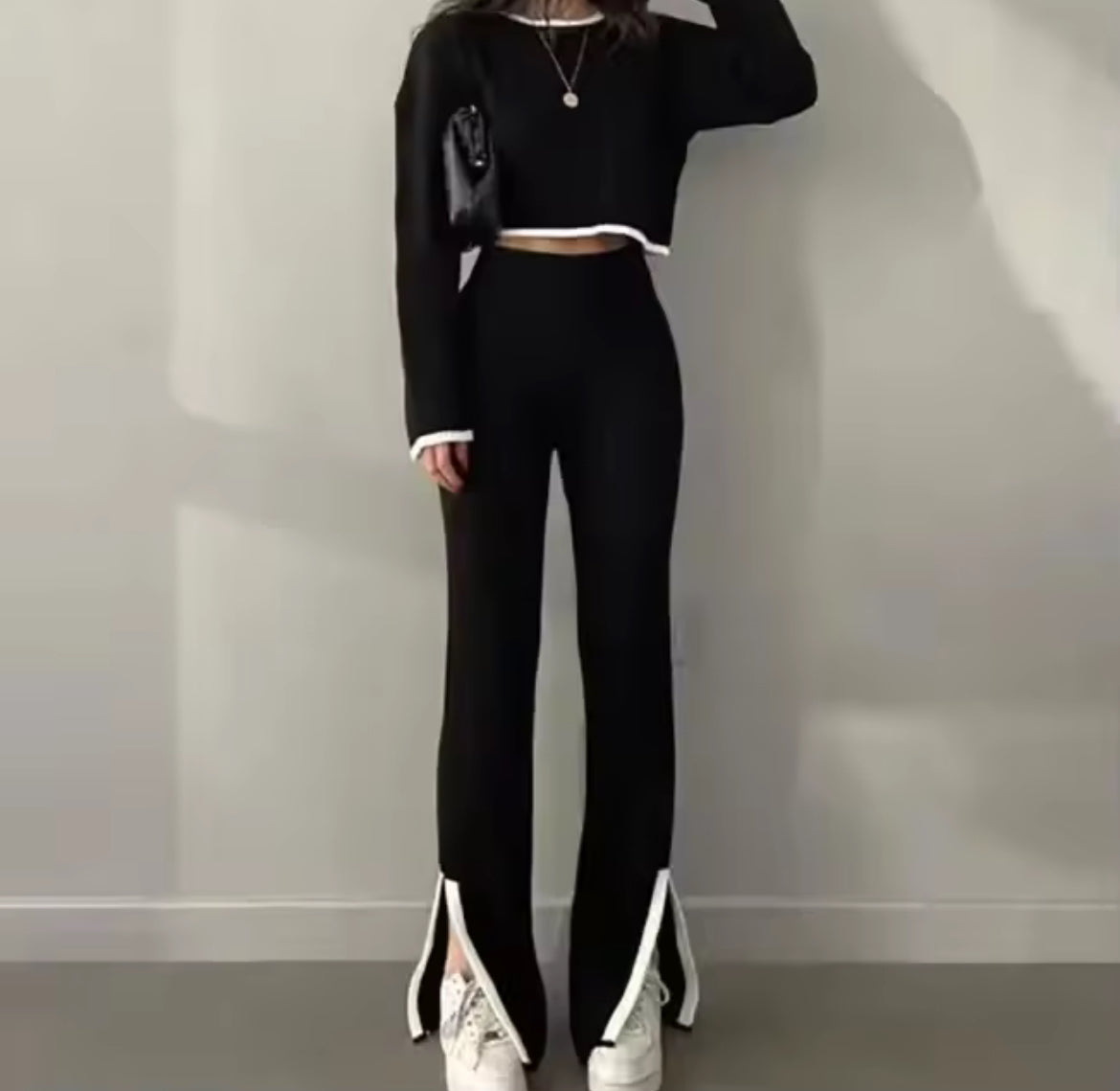 Knitted Cropped Tracksuit