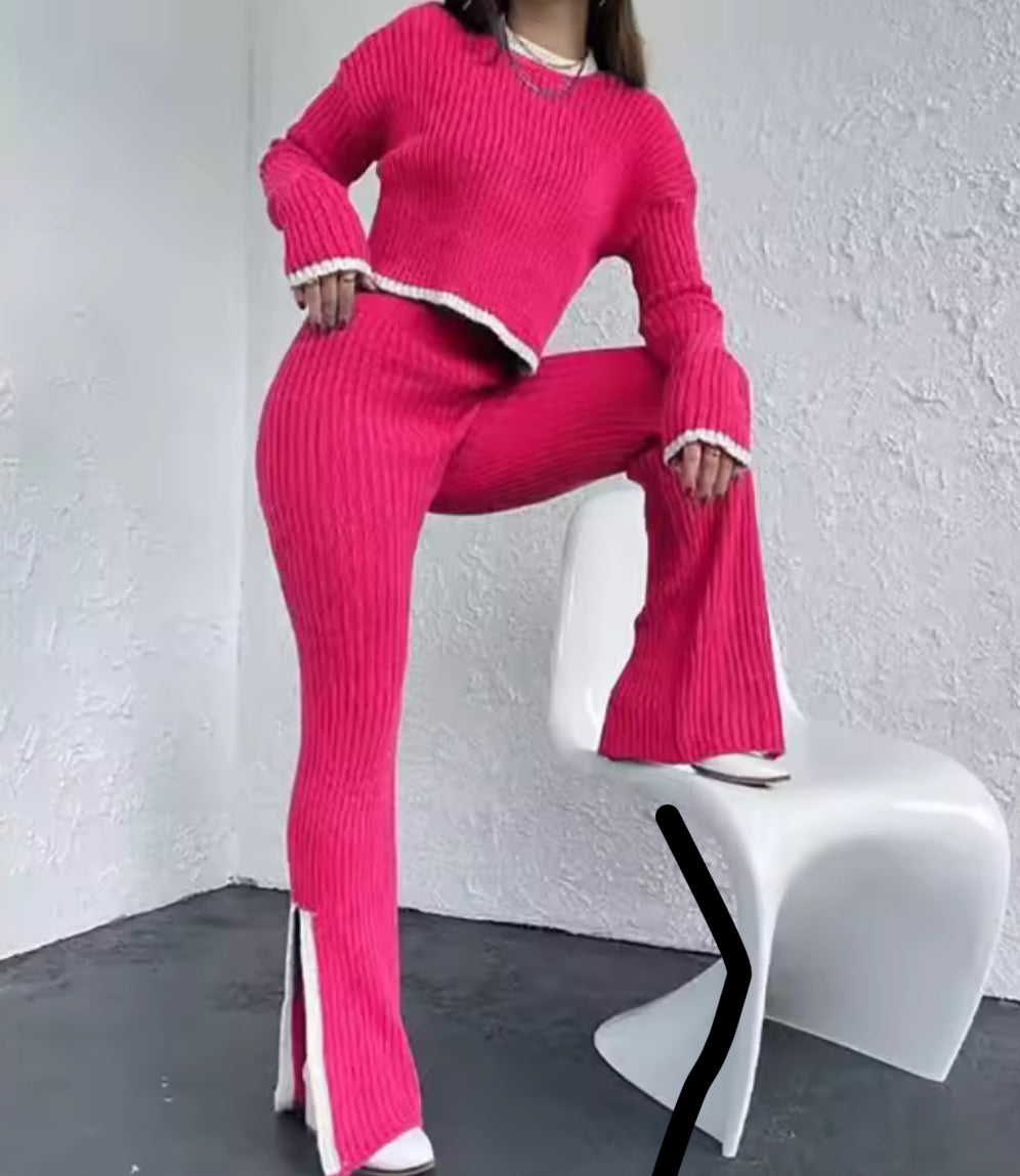 Knitted Cropped Tracksuit